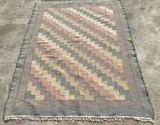 Vintage Traditional Handmade Scandinavian Beautiful Kilim Floor Rug 158x120 cm