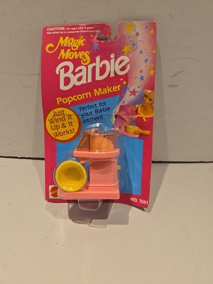 Vintage 1993 MAGIC MOVES POPCORN MAKER Wind-Up Barbie Appliance Toy Accessory