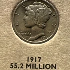 1917 P MERCURY DIME! Better Early Date XF