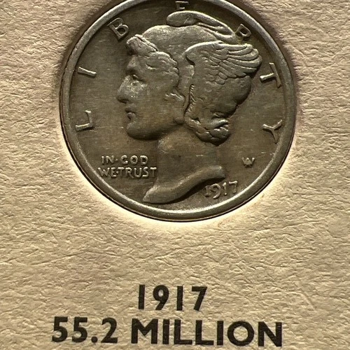1917 P MERCURY DIME! Better Early Date XF
