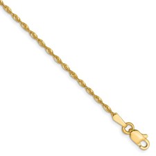 10k Yellow Gold 1.5mm Rope Chain Anklet 1.47g Gift for Mother