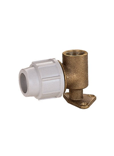 Plasson Compression Brass Wall Plate Elbow - 20Mm X 1/2" Bsp - Image 2