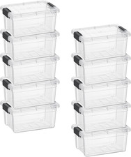 Stackable Clear Storage Bins with Lids, 10 Pack, BPA Free, 1.85 Quart