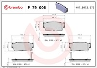 Brembo P 79 006 Bremsbelagsatz, Scheibenbremse For GEO Suzuki
