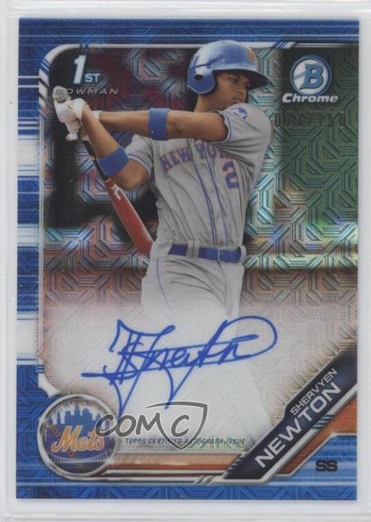 2019 Bowman Chrome Prospects HTA Choice Refractor /150 Shervyen Newton Auto