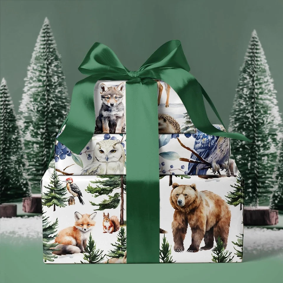 Rollo de papel de envolver Navidad Kraft - Mini rollo - 3 rollos - 17 pulgadas X 120 pulgadas p Foto 4 de 4