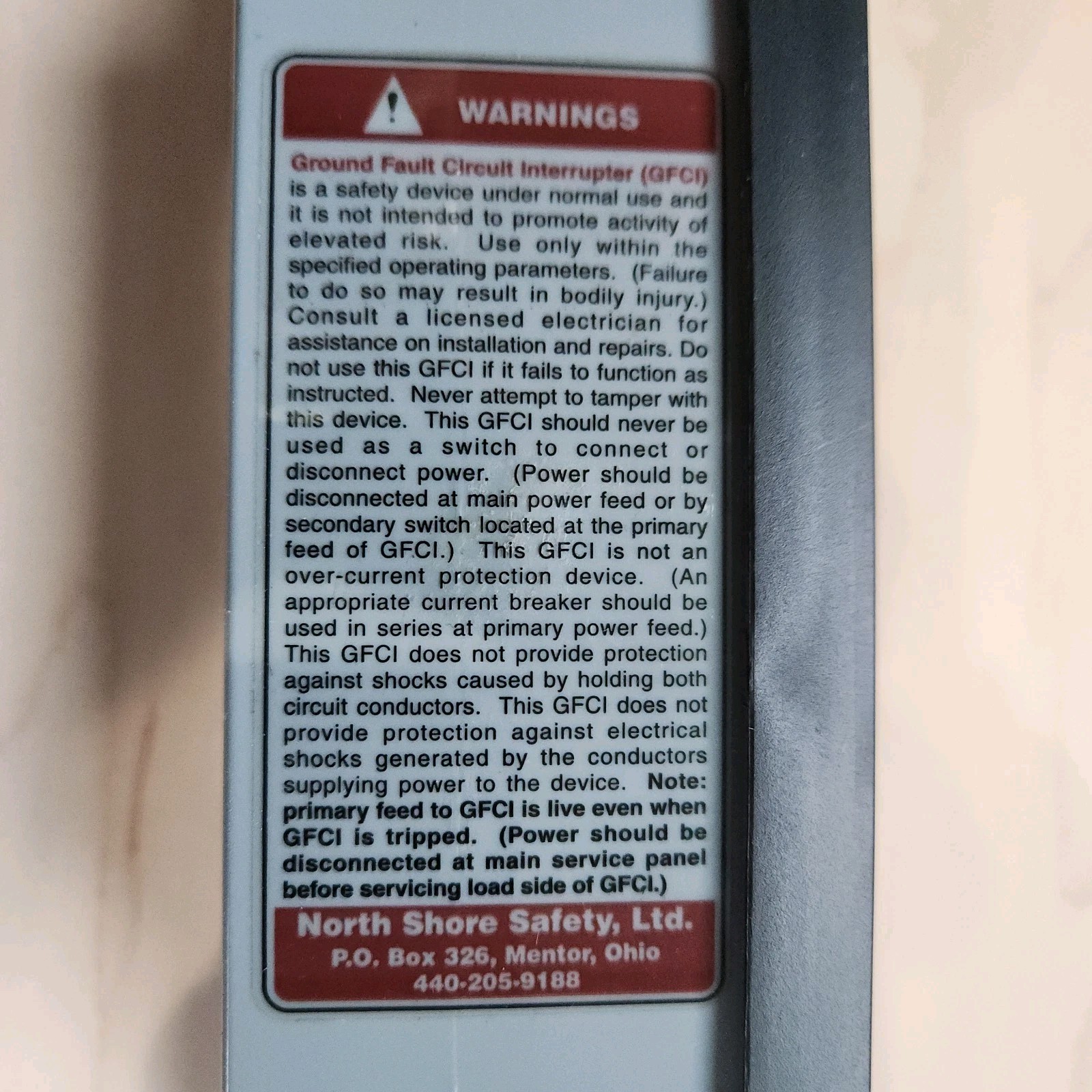 North Shore Safety Line Guard 240V 20A GFCI AIRPAX / SENSATA PGFI-22011