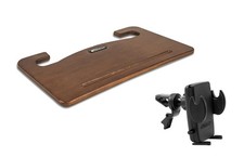 Wheelmate Car Steering Wheel Tray Vehicle Desk, Mahogany with Phone Vent Clip