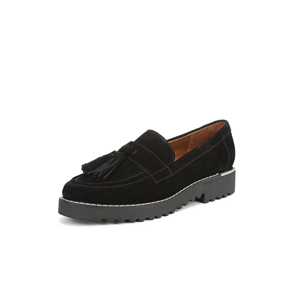 Franco Sarto Black Suede Women Loafers Size 10M Franco Sarto Loafer Suede Flats for Women for sale | eBay main image 3
