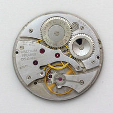 Waltham Premier Colonial Grade 1617 16 Size Pocket Watch Movement  Dial ca 1939
