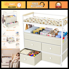 Diaper Changing Table Dresser with Safety Bumper 4 Storage Drawers for Baby