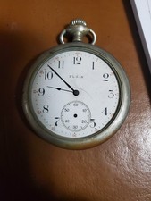 Vintage Elgin Pocket Watch 1920s-30s Art Deco Engraved Case - Running