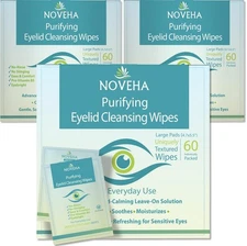 NOVEHA 180PCs Eyelid & Lash Wipes | For Itchy, Dry Eyes, Styes & Blepharitis ...