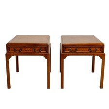 Vintage Burl Walnut Nightstands by Fine Arts ...