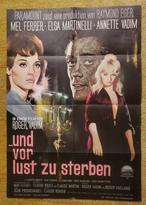 Und vor Lust zu sterben (Kinoplakat '60)- Roger Vadim / Elsa Martinelli / Horror