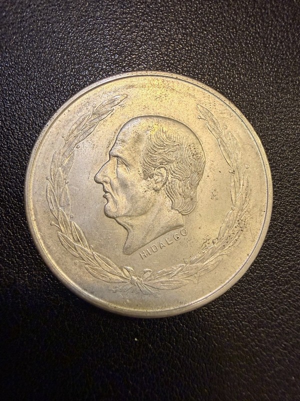 1953 Mexico Silver 5 Pesos Hidalgo 0.720 Silver Coin. R316