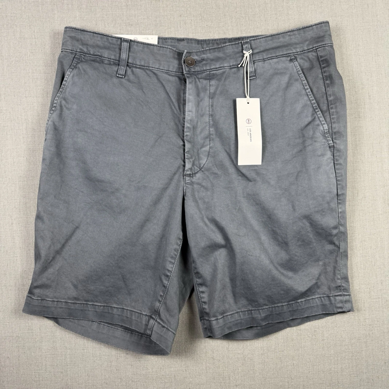 AG Adriano Goldschmied Shorts Men’s 32 Blue Gray Wanderer Chino Cotton 9” NWT