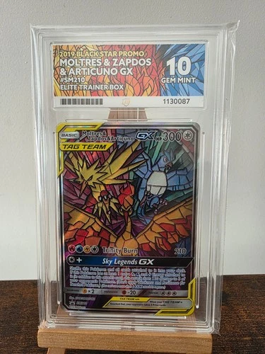 GEM MINT ACE 10 - Moltres & Zapdos & Articuno GX SM210 - Hidden Fates