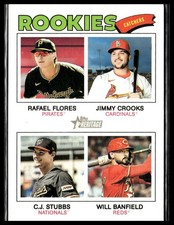 2026 Topps Heritage 376 Flores Crooks Stubbs Banfield RC Short Print SP