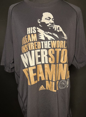 Adidas Mens XL Mens Shirt Black Graphic print Martin Luther King JR Active
