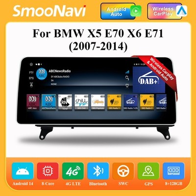 12.3'' 128GB Android 14 Autoradio GPS Navi CarPlay Für BMW X5 E70 X6 E71 DAB DSP