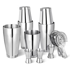 Cocktail Shaker Set Bartender Kit, 12 Pcs Boston Drink Shaker with Strainer B...