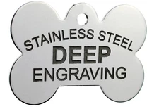 Custom Deep Engraved Stainless Steel Pet ID Tag - Personalized Dog Cat Tag