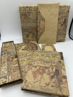 Vintage Tagesbücher Geschenk Alphonse Mucha La Peinture Art Deco Unbenutzt 1960