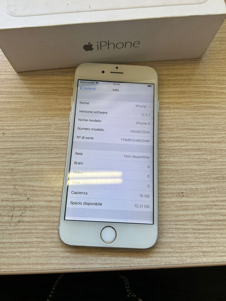 Apple iPhone 6 16GB BIANCO FUNZIONANTE SBLOCCATO COLLEZIONE IOS 12 SMARTPHONE - Immagine 4 di 4