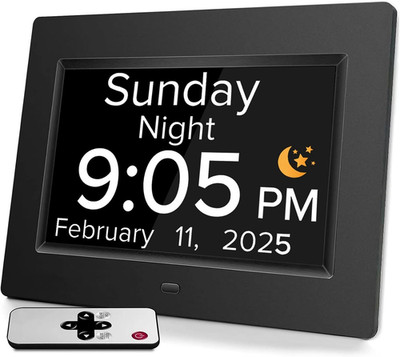 Digital Alarm Clock for Seniors Dementia Day Date Voice Talking Auto DST Alarm