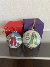 Li Bien 1997 Pier 1 Christmas Ornament Christmas Santa Reindeer Goose Angel set2