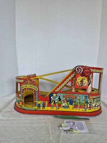 J. Chein Vintage Tin Litho Wind-Up Roller Coaster
