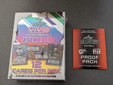 2025 LEAF VIVID FOOTBALL SEALED JUMBO HOBBY BOX - 10 Autos 2 Base + BONUS PACK
