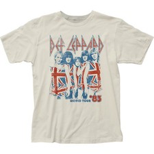 Def Leppard World Tour 83 Mens T Shirt Music Classic Rock Band Tee New Natural