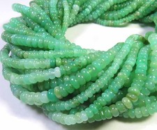 Chrysoprase Smooth Beads 14"Strand Natural Green Rondelle Gemstone 4.5mm GV-4471
