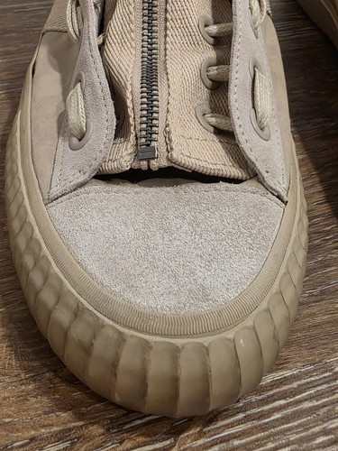 John Varvatos , Tan Suede Zip Mid Top Bootleg Sneakers, Men’s Size 9 - Picture 4 of 8