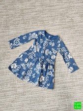Tea Collection Girls Blue Floral Long Sleeve Dress