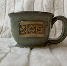 Sunset Hill Stoneware Chickasaw Cultural Center " Two-Tone Blue Coffee Mug USA P