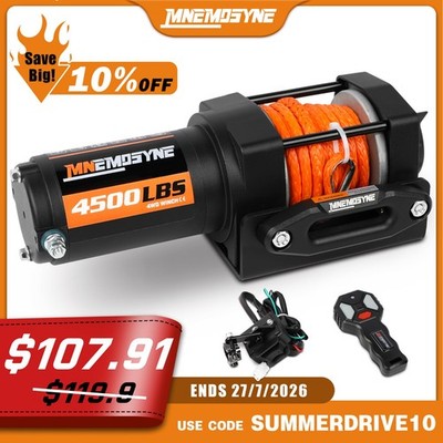 MNEMOSYNE ATV Winch 12V Electric UTV Winch 3000LB 4500LB 5500LB Wireless Remote