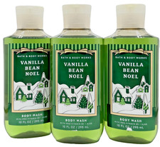 NEW Bath  Body Works Lot of 3 Bottles Vanilla Bean Noel Body Wash Shower 10 oz