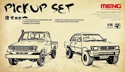 Meng Model VS-007 Pickup Set Toyota Hilux & Toyota Land Cruiser Maßstab 1:35