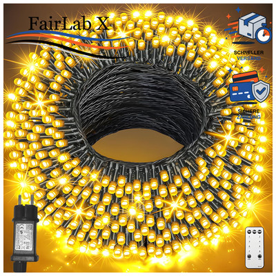 Lichterkette Außen 120m 1080 LEDs Wasserdicht Warmweiß für Garten Terrasse