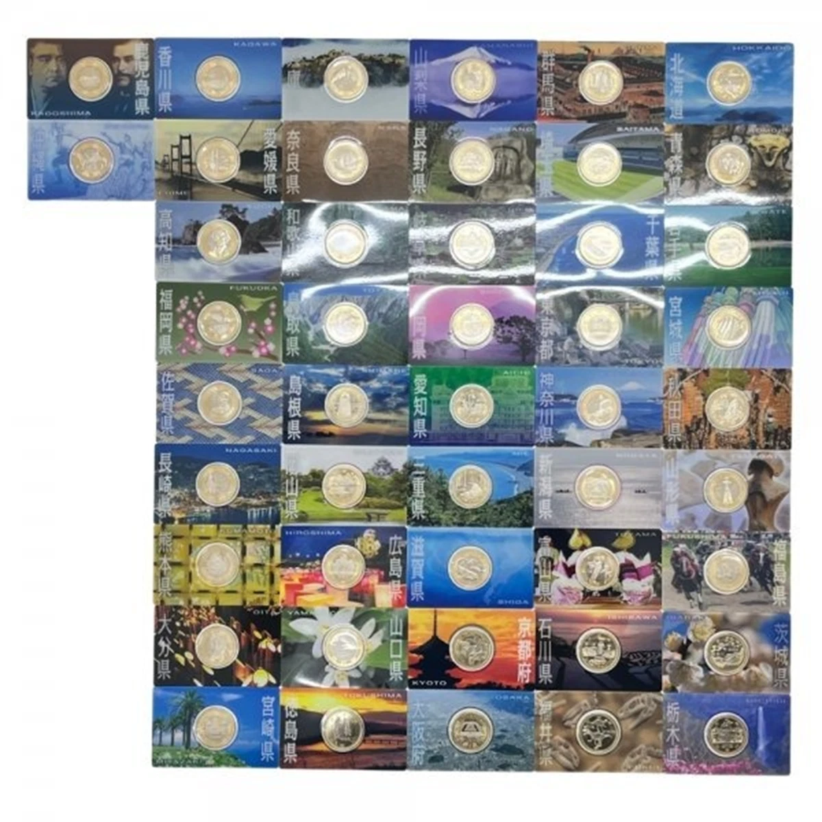 Complete Set Japanese 47 Prefectures Series 500 Yen Silver Proof