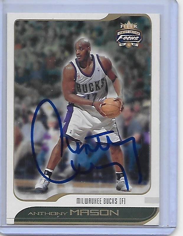 Anthony Mason Sports Trading Card Singles Autographed Basketball 