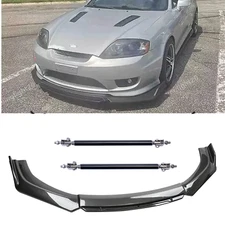 For Hyundai Tiburon Carbon Fiber Black Front Bumper Lip Chin Spoiler Body Kits
