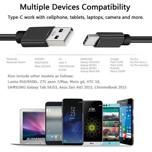 10x3Ft Type C USB C Cable Fast Charging Quick Charger Cord for Samsung S10 S8 - Picture 6 of 6