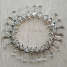 24pcs/lot  Natural crystal quartz stone Point Chakra Healing Pendants Wholesale