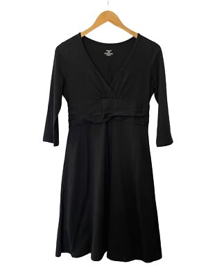 Patagonia Womens M V-Neck Dress Black Organic Cotton Blend Breathable  Casual | eBay