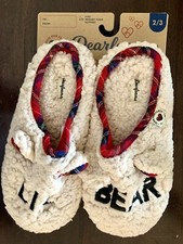 New W/Tags Child s Dearfoam Sherpa Lil Bear Slippers Size 2-3