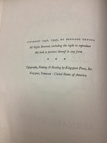 The Year of Decision 1846 by Bernard DeVoto (1943) Hardcover Dust Jacket - Picture 10 of 15
